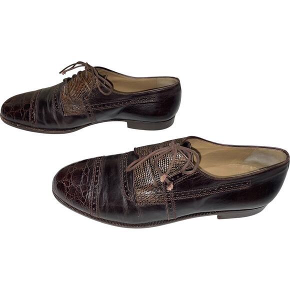 Romano Martegani for Georgio Brown Snakeskin Derby Shoes   Size: 11.5M main image 8